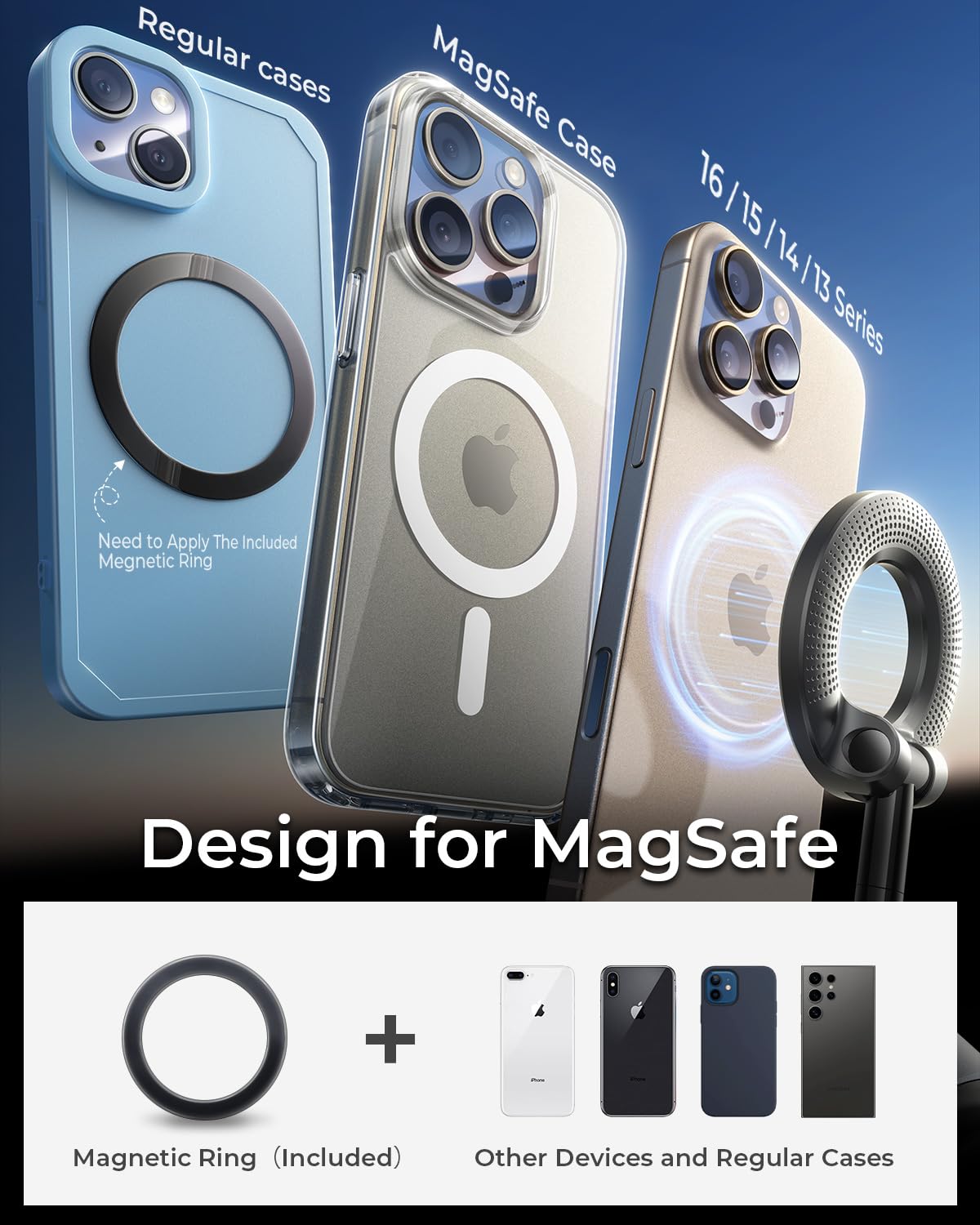 MRGLAS 2026 Upgraded for MagSafe Vacuum Car Phone Mount, 2800gf Strong Magnetic Phone Holders for Your Car, 360° Adjustable 98LBS Suction Cup Car Mount, Car & Truck Accessory for iPhone 12–17 Pro Max
