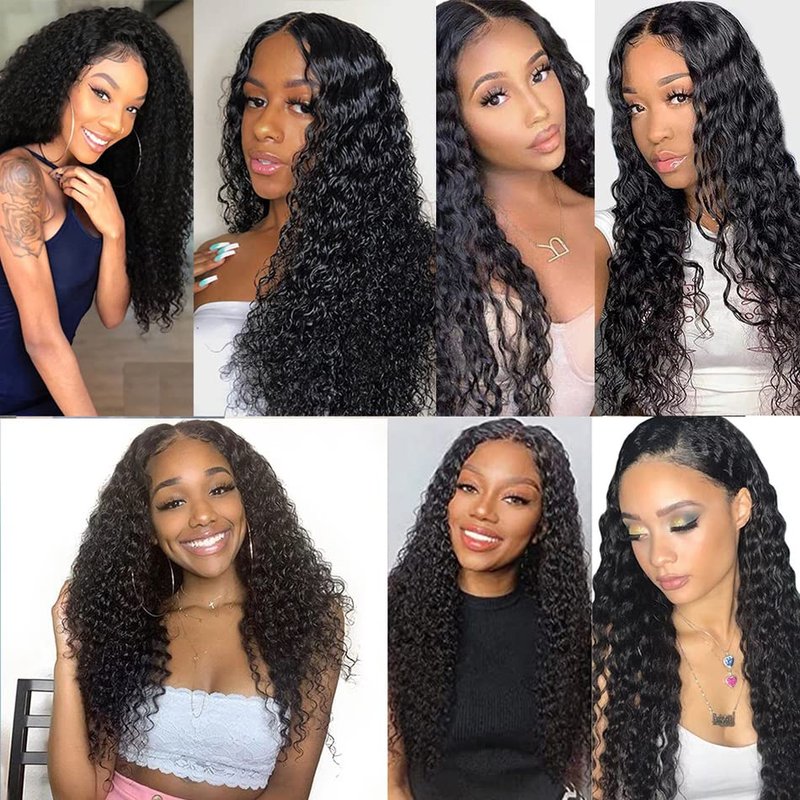 Kinky Curly Bundles Human Hair Bundles Brazilian Curly Hair Bundles 12A Virgin Curly Human Hair Bundles Curly Weave Hair Bundles Natural Black (18 20 22) … …