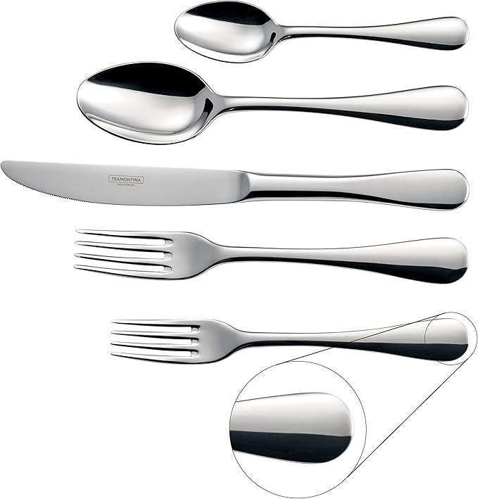 Tramontina 45 Piece Silverware Set - Classic Utensils Set
