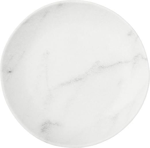 Carlisle FoodService Products Ridge Reusable Plastic Plate Dinner Plate for Home and Restaurant, Melamine, 10.5 Inches, Marble, (Pack of 12)