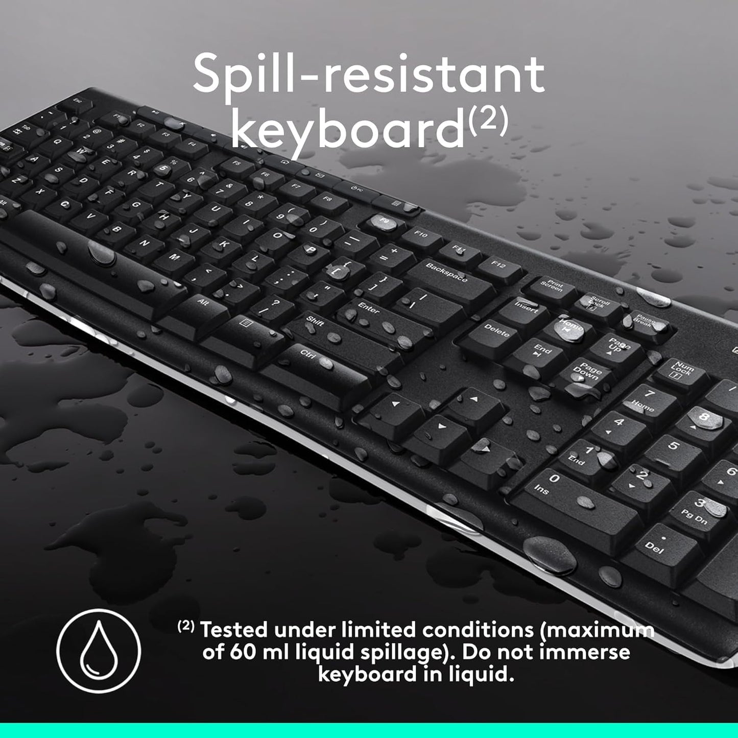 Logitech MK270 Full Size Wireless Keyboard and Mouse Combo - Black