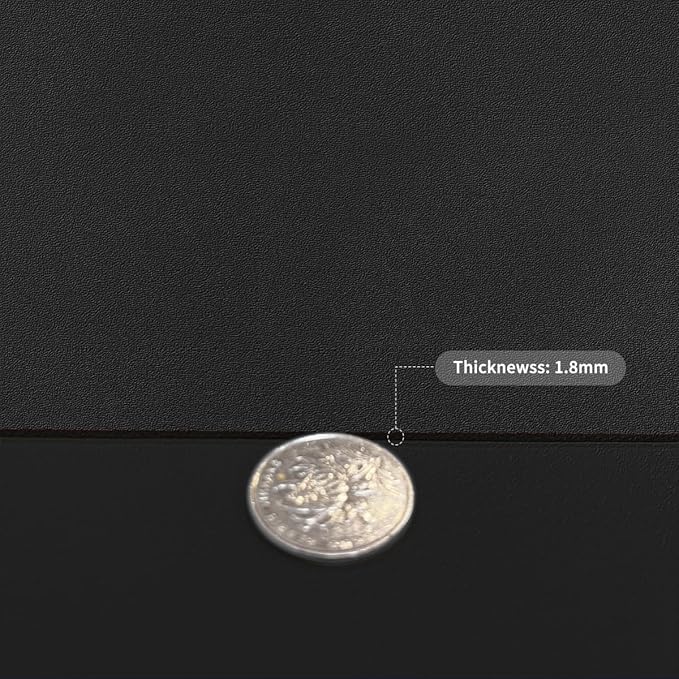 Leather Table Cover,1.8mm Thick,12x78 Inch Desk Cover,Dresser Cover Top,Dresser Protector Top,Dresser Cover,End Table Cover.(Black+Black,12x78)