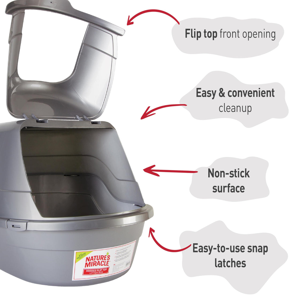 Nature's Miracle Hooded Flip Top Cat Litter Box with Charcoal Filter