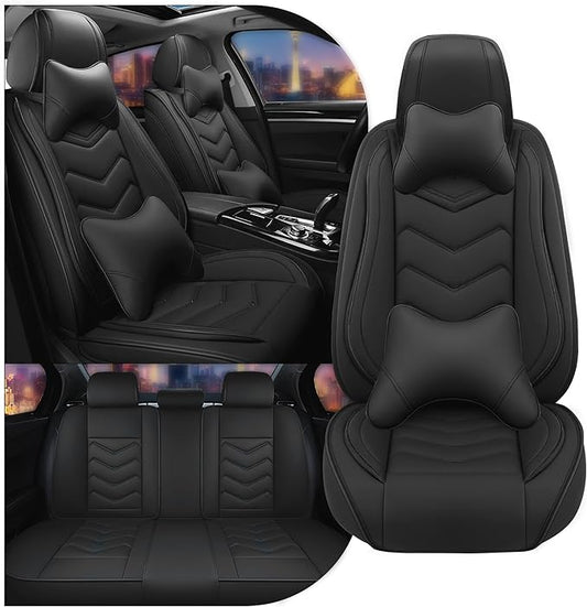 CTDS Car Seat Covers for Honda Accord 2000-2026, Stylish Sport Seat Cover, Premium Nappa Leather Car Seat Cover. Automobile Seat Covers Sets.(Luxury 5 Seats/Pure Black)