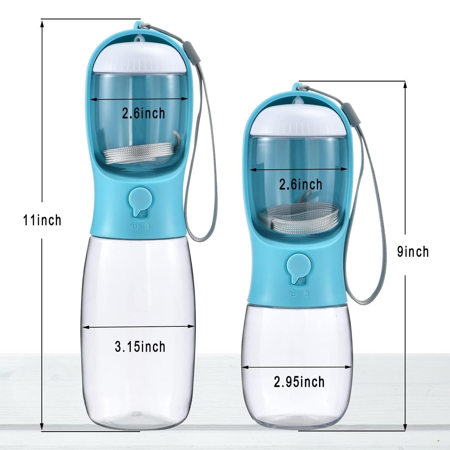 Cibaabo Dog Water Bottle Portable with Food Container & Filter for Travel