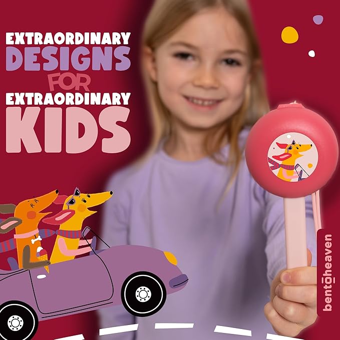 Bentoheaven Kids Travel Utensils with Case, Food-Grade Stainless Steel & BPA-Free Plastic, Travel Kid Cutlery Set, Dishwasher Safe Fork, Spoon & Case, Reusable Flatware, Silverware for Kids(Dachshund)