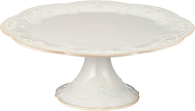 Lenox French Perle Pedestal Cake Plate, Medium, White -