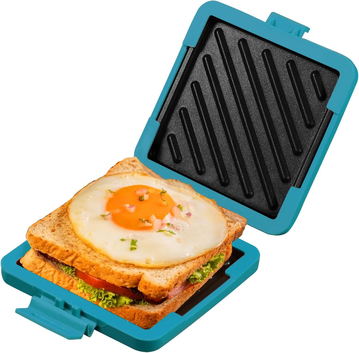Toaster,Microwave Toaster, Sandwich Maker, Panini Maker, Dishwasher Safe,NO Electricity,Wireless,Time Saving,Fast,Toastie Safe in Microwave Oven(Blue, Microwave Sandwich Maker)