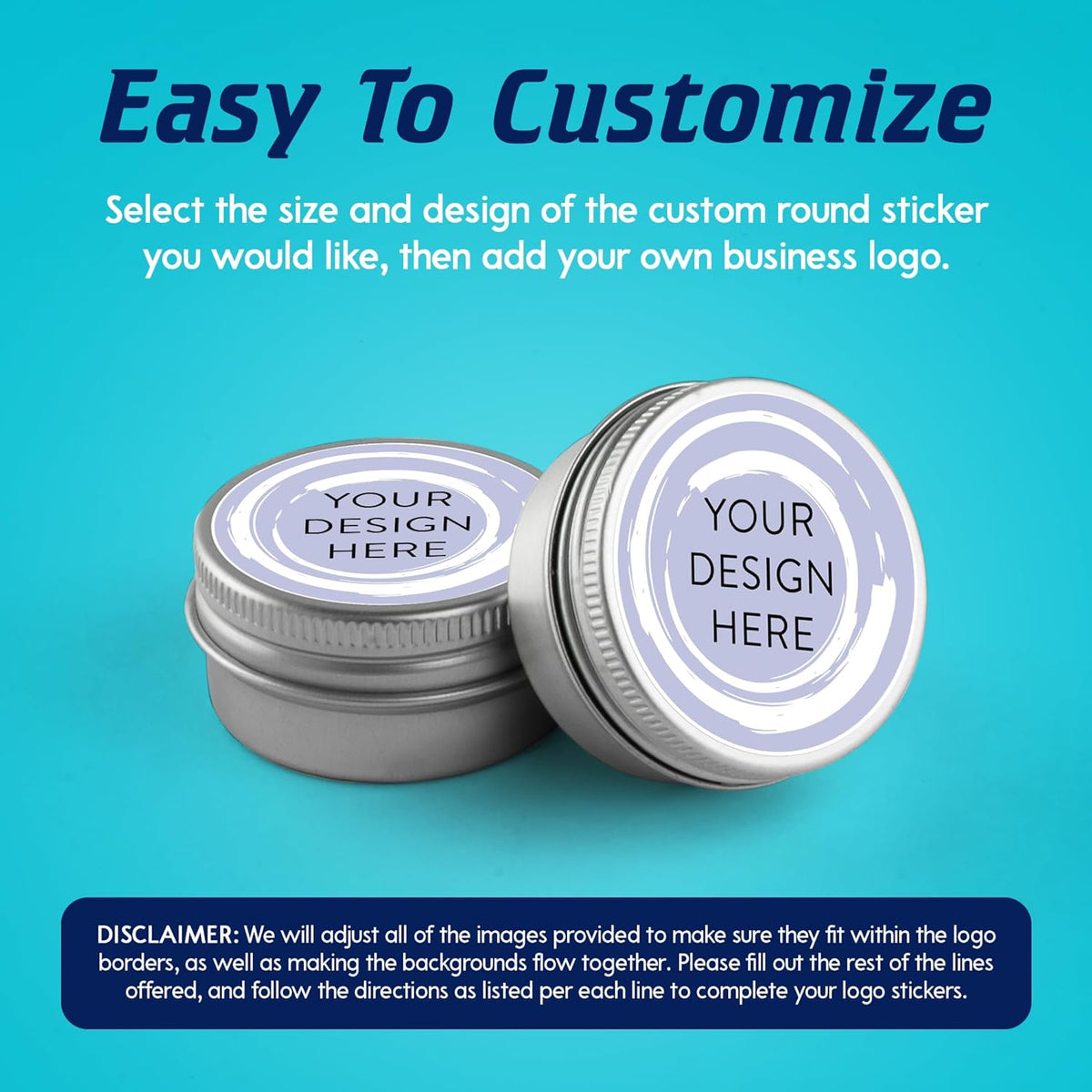 100 Custom Vinyl Stickers - Upload Your own Image, Text, Design, Logo - Personalized Logo Labels for Handmade, Packaging, Bottle, Jars, Candle, Brand Stickers (Lavender Swirls, 1x1)