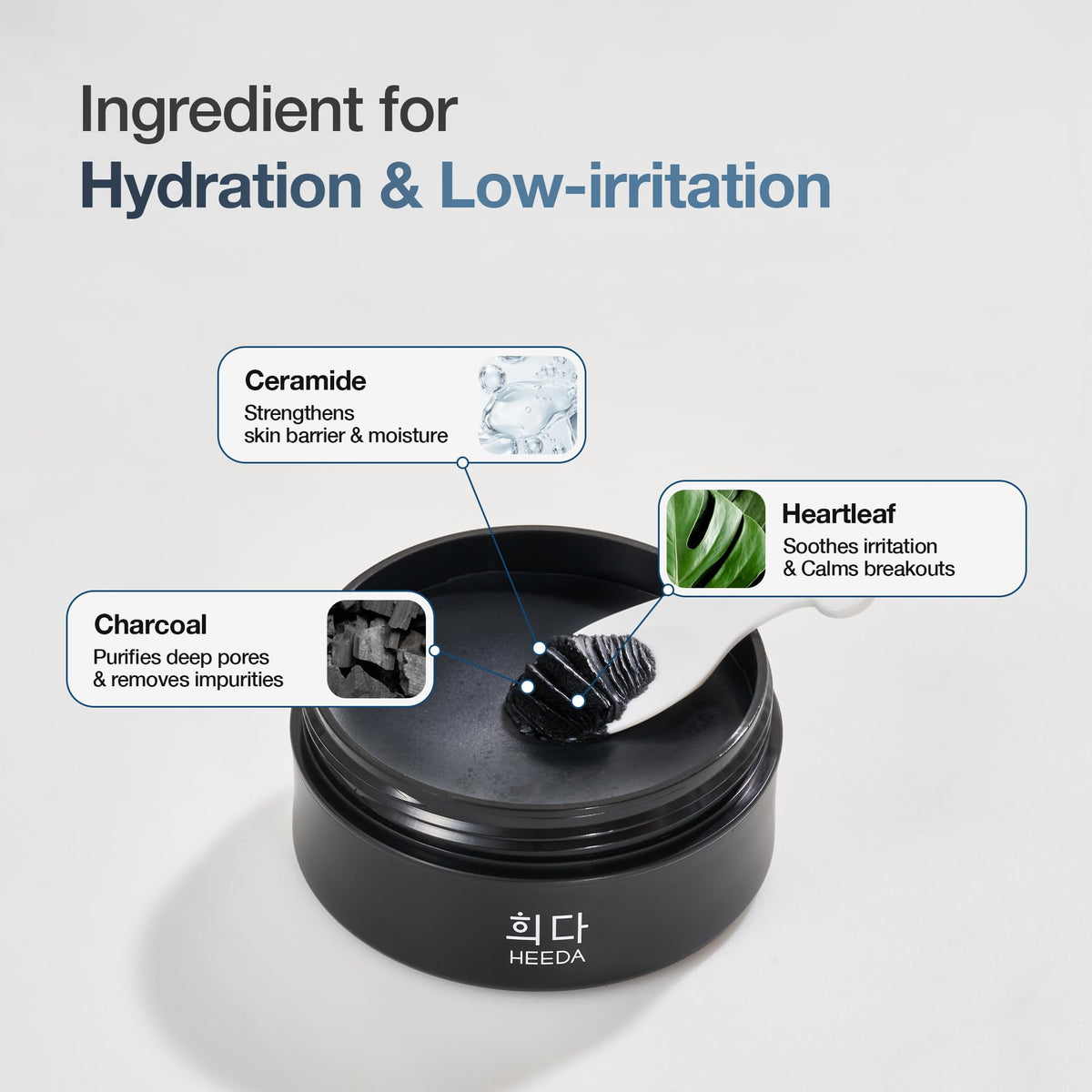 HEEDA Korean Charcoal Cleansing Balm, Waterproof Makeup Remover