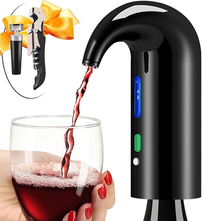 Wine Aerator Electric Wine Decanter Best Sellers One Touch Red -White Wine Accessories Aeration Work with Wine Opener for Beginner Enthusiast - Spout Pourer - wine preserver