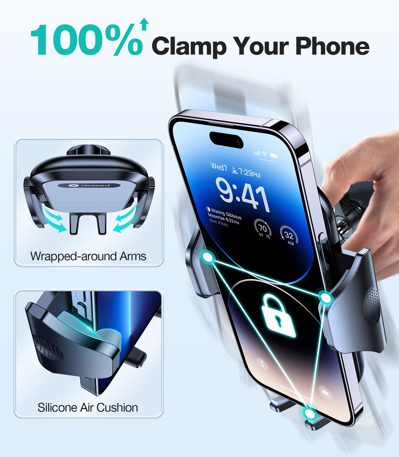 VICSEED [Upgrade Strongest Grip Car Vent Phone Mount, Phone Holder for Car