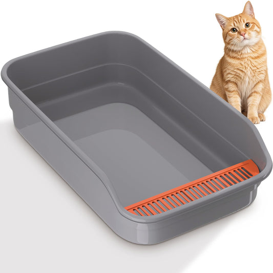 Vealind Extra Large Cat Litter Box with High Sides and Low Entrance