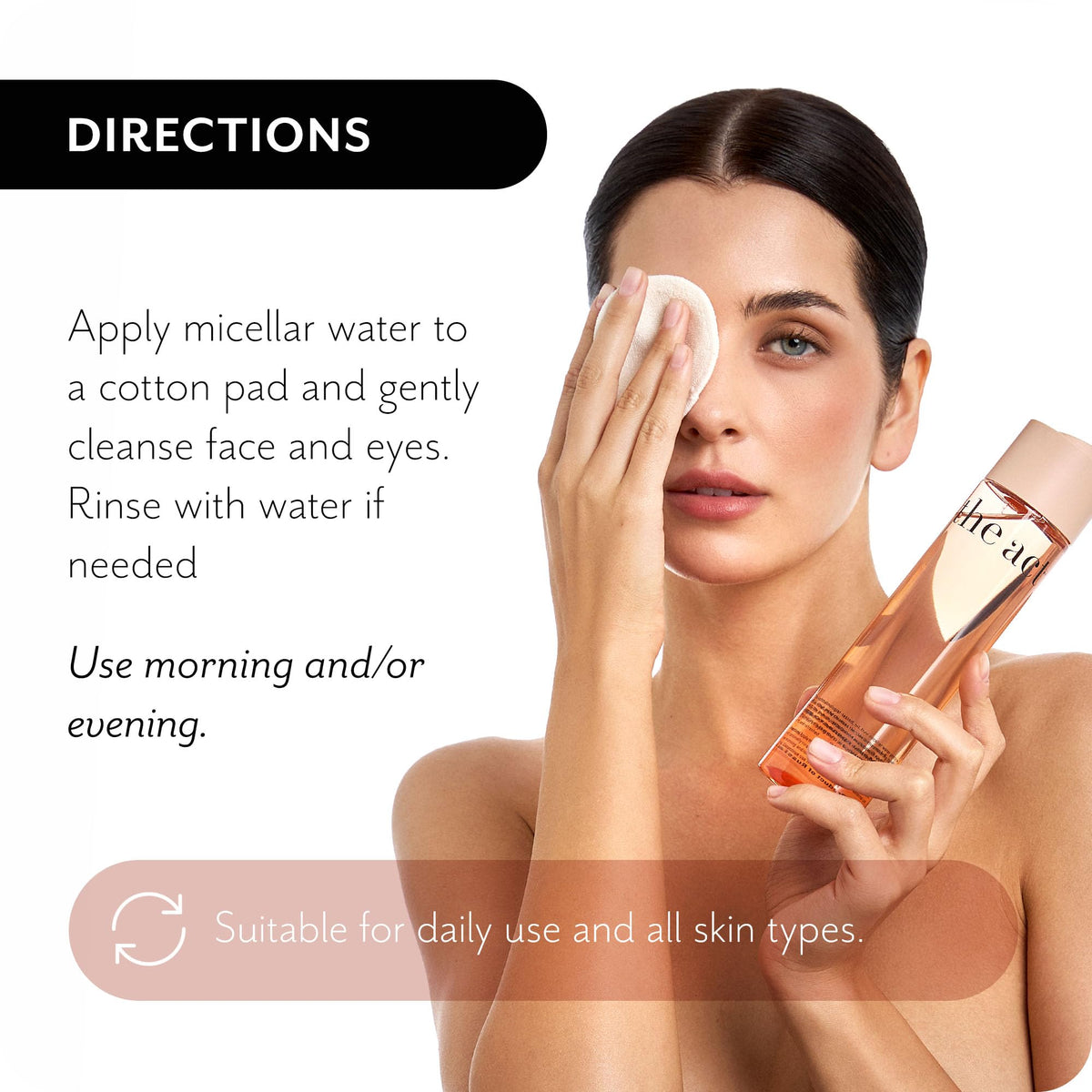 The Act Micellar Water Makeup Remover – Gentle Cleansing for Face & Eyes – Hydrating, Alcohol-Free, Non-Comedogenic, Organic, Sensitive Skin, Waterproof Makeup Remover, Vegan, 8.45 fl oz