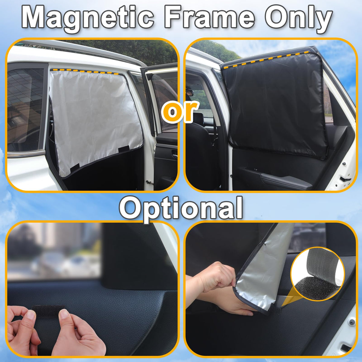 Lechin Magnetic Car Side Window Sun Shades for Baby, 2 PCS, 31.5 x 20 in