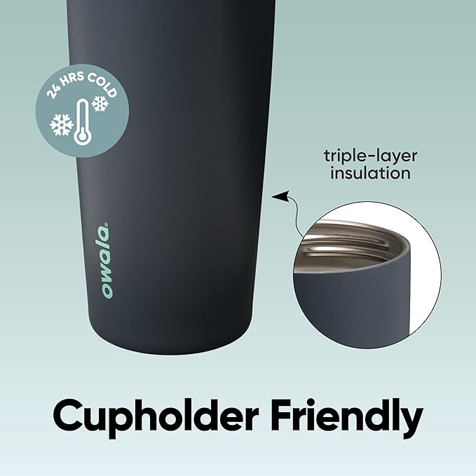 Owala FreeSip Sway Insulated Stainless Steel Water Bottle with Two-Way Spout, Built-In Straw and Bucket Handle, Made for Travel, School, and Sports, 30oz, BPA Free, Leak Proof, Foggy Tide