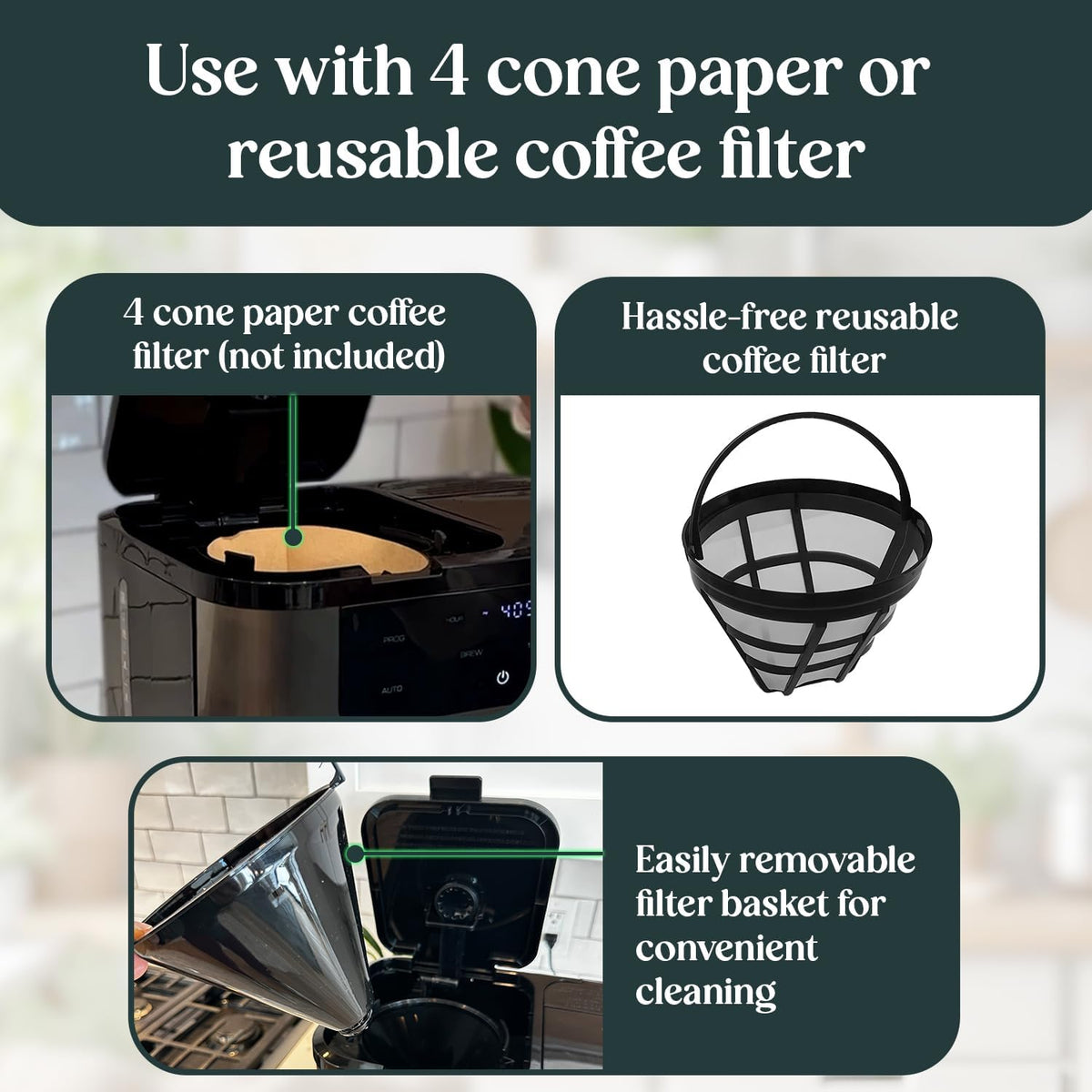 Deluxe 12-Cup Coffee Maker & Single Serve Brewer – Programmable, K-Cup Compatible, Adjustable Brew Size, Glass Carafe, Auto Shut-Off - Ideal for Home or Office