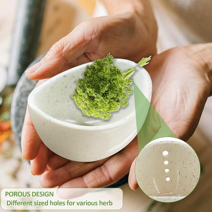 Herb Stripper 1PCS.2025 New Herb Stripping Bowl Ceramic Pottery, Handmade Ceramic Herb Stripping Mug, Handmade Herb Stripping Tool for,Comes With a Cleaning Brush And A Cleaning Cloth