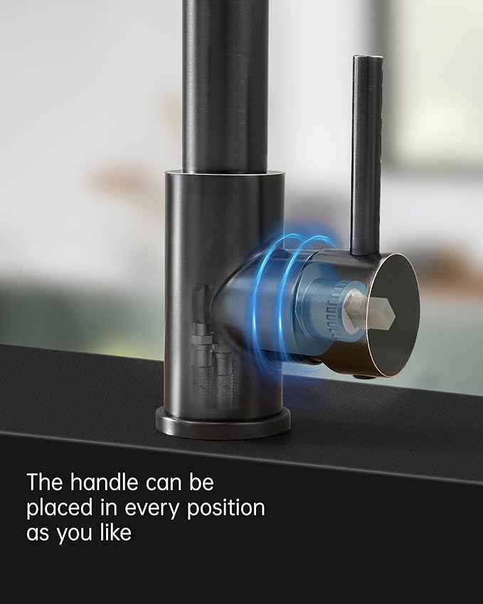 Fapully Commercial Pull Down Kitchen Sink Faucet with Sprayer Oil Rubber Bronze