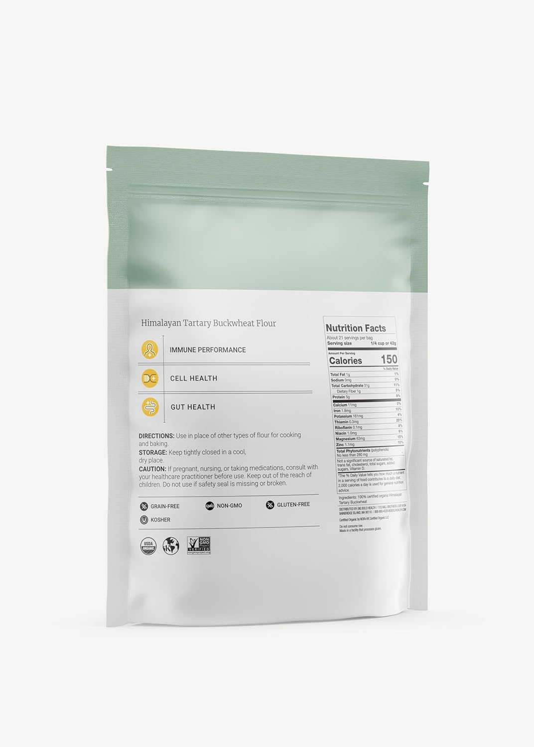 Big Bold Health Himalayan Tartary Buckwheat (HTB) Super Nutrition, Gluten-Free Flour Alternative for Baking. Certified Organic, Non-GMO, and Kosher