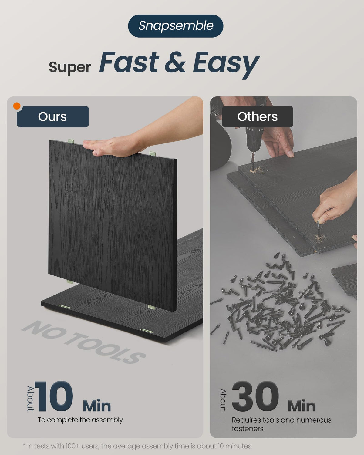 SONGMICS HOME Cat Litter Box Enclosure, Snapsemble Superfast Assembly