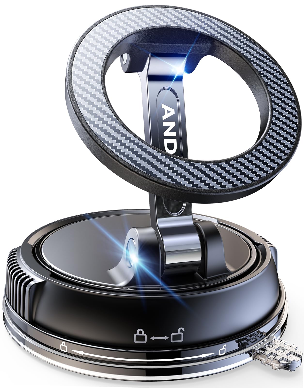 ANDERY Car Phone Holder for Magsafe [78+LBS Strongest Suction & 2400gf Strongest Magnetic] 360° Adjustable Car Phone Mount, Phone Holders for Your Car for iPhone 17-12 Pro Max Plus Air, Carbon Fiber