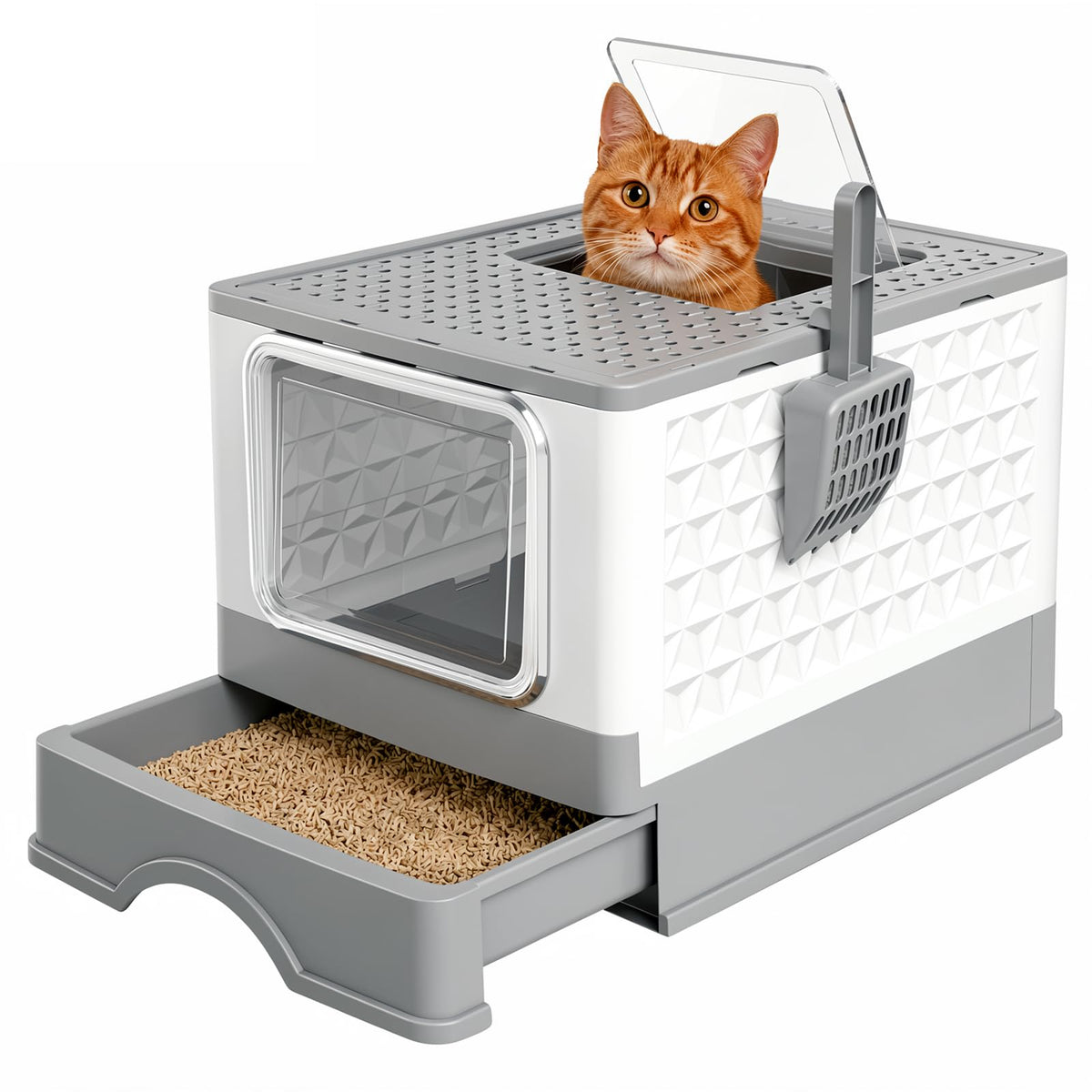 CBMNBDR Covered Cat Litter Box with Lid for Small & Medium Cats