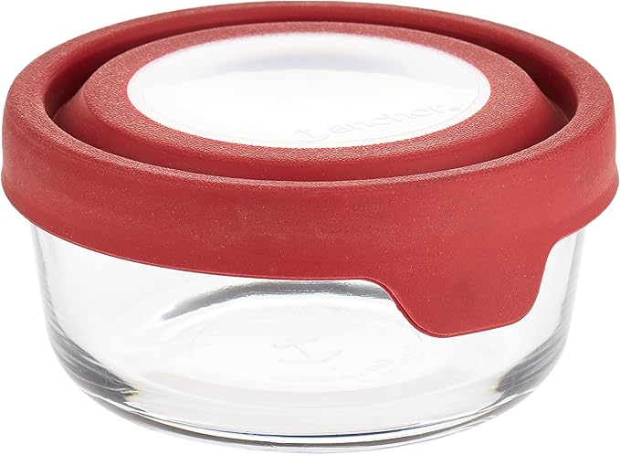 Anchor Hocking TrueSeal Glass Food Storage Container with Airtight Lid, Cherry, 2 Cup,91844AMZ