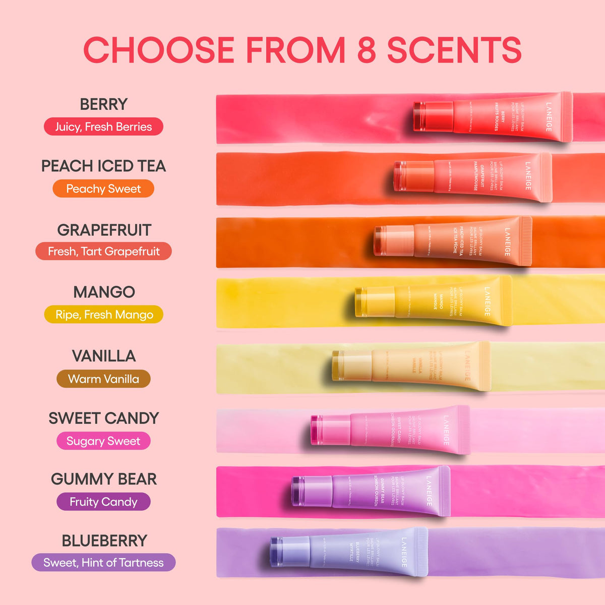 LANEIGE Lip Glowy Balm: Sheer Tinted Lip Treatment Balm Tube with Shea & Murumuru Butters for Hydrating, Moisturizing, Glossy, Non-Sticky Shine, Berry | Korean Skin Care, Gummy Bear
