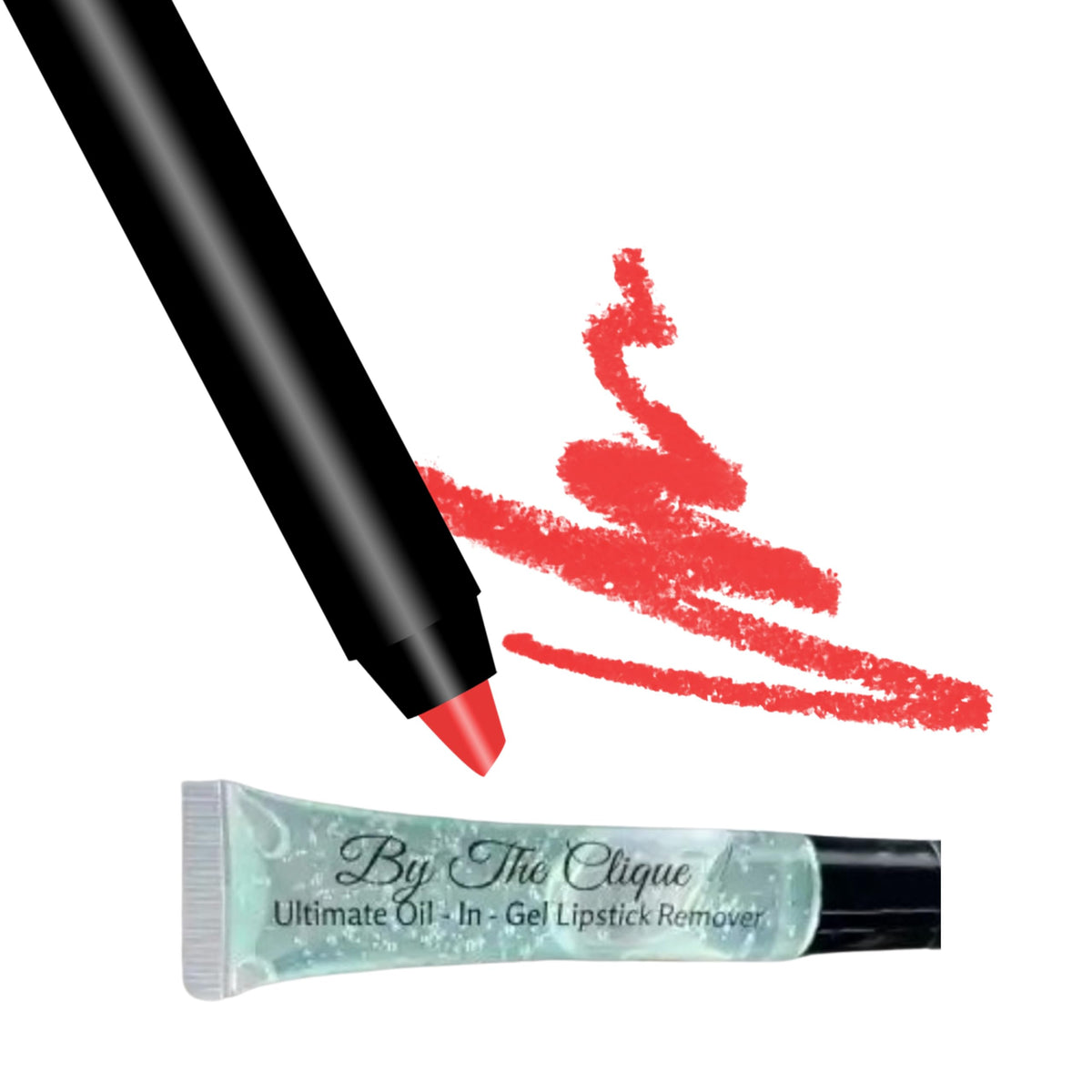By The Clique Premium Matte On Fire Orange Red Lip Liner and Hydrating Lipstick Remover Set
