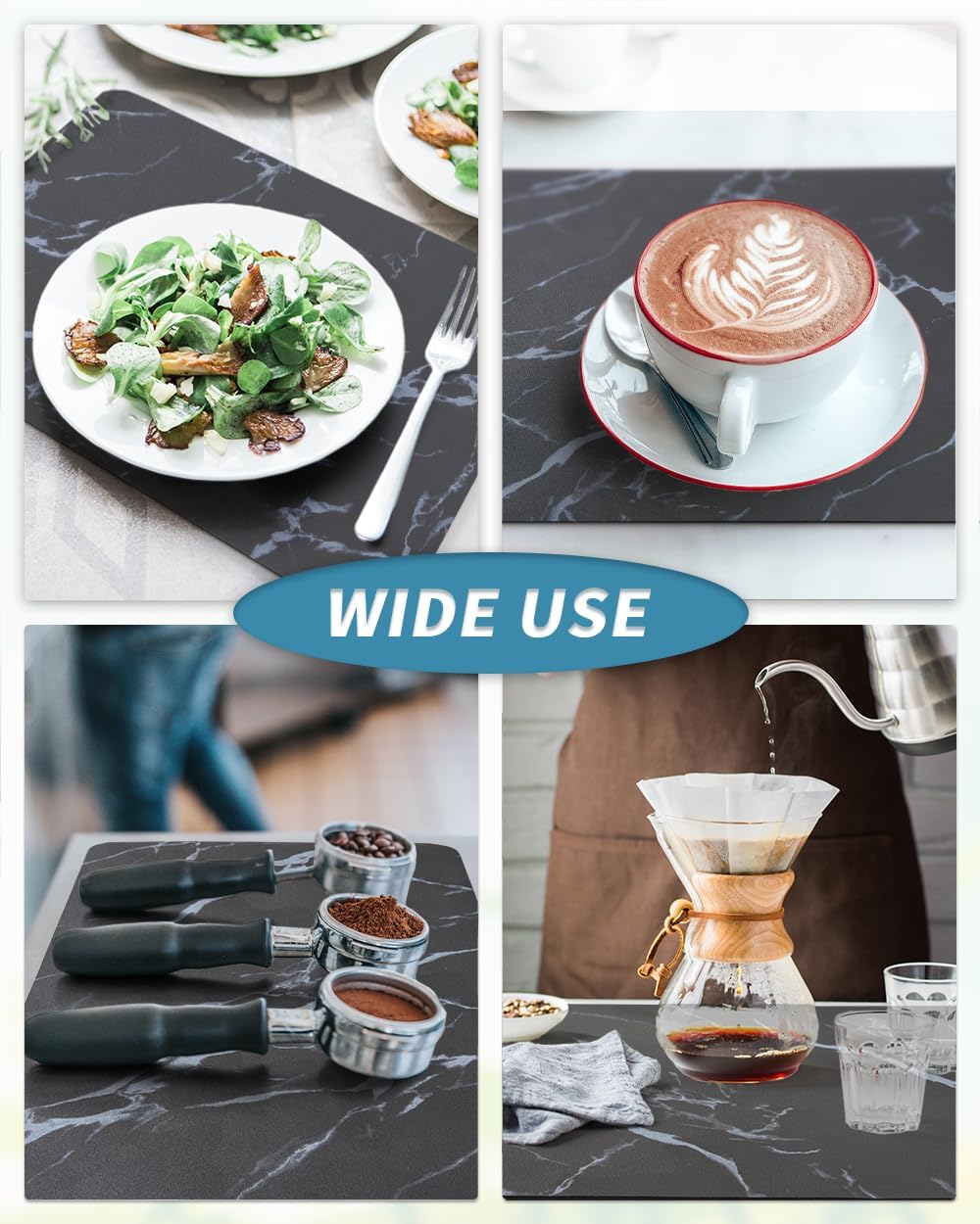 AMOAMI-Coffee Mat Hide Stain Rubber Backed Absorbent Dish Drying Mat for Kitchen Counter-Coffee Bar Accessories Fit Under Maker Machine Pot Espresso Machine Dish Rack