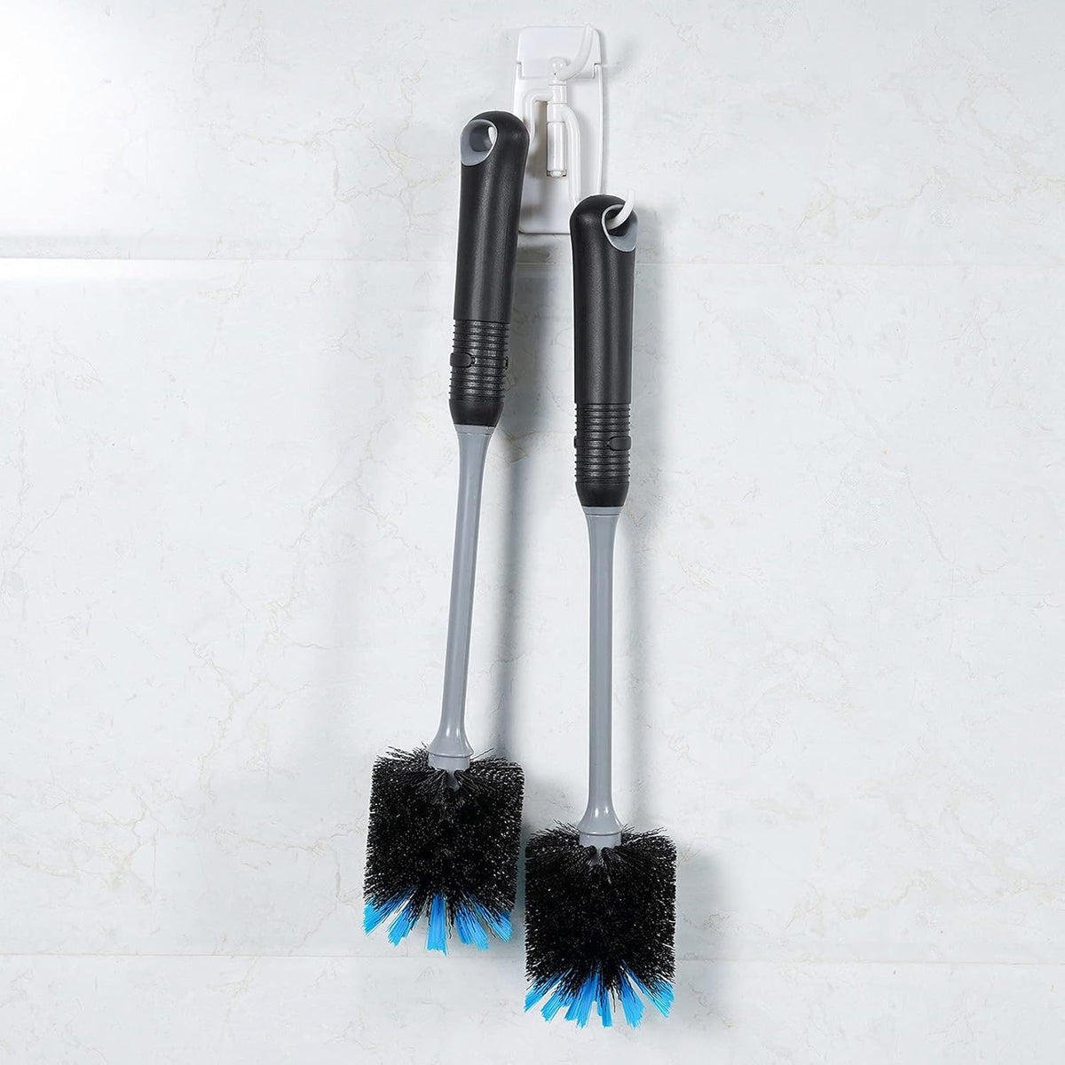Water Bottle Cleaning Brush, Long Handle Flexible Scrub Brush for Water Bottles, Glasswares, Mugs, Flasks, Tumblers, Vases, and Kitchen Sink, 2 Pack