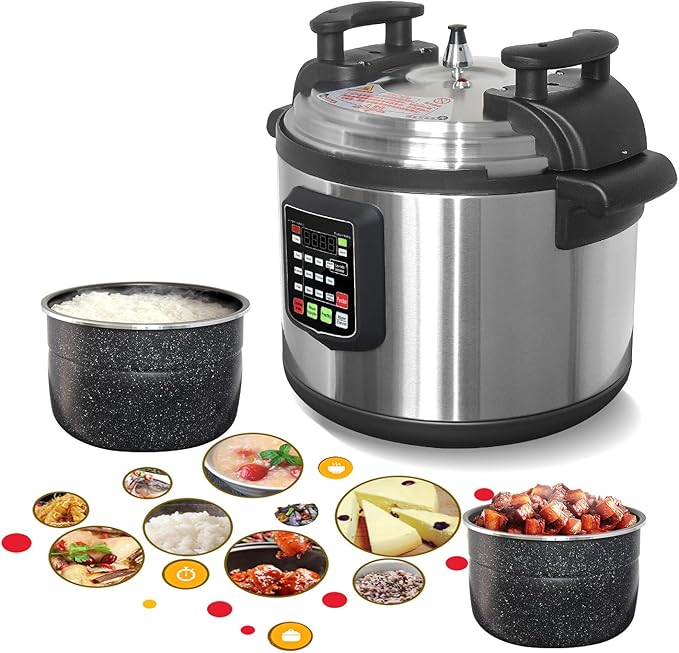 Kolice Commercial Electric 15L Pressure Cooker, 220 Volts Multi Cooker Pressue Canner With Non-stick Inner Pot, 15L (16 QT), 2000W,For Hotel Restaurant Kitchen and only for 220V (NOT 110V)