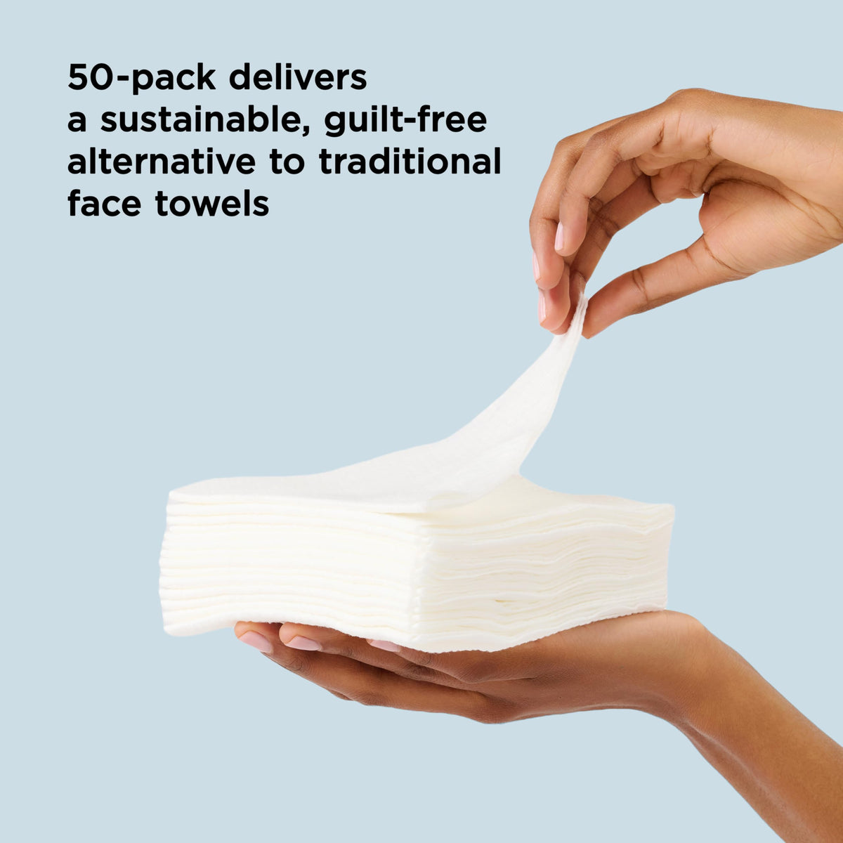 Diane Pure Skin Towels, Disposable Face Towels for Hygienic Cleanse, Makeup Remover Dry Wipes, XL Face Towels that Remove Makeup, Oils, & Dirt from Skin, Eco-Friendly, Vegan, Biodegradable - 50-Pack
