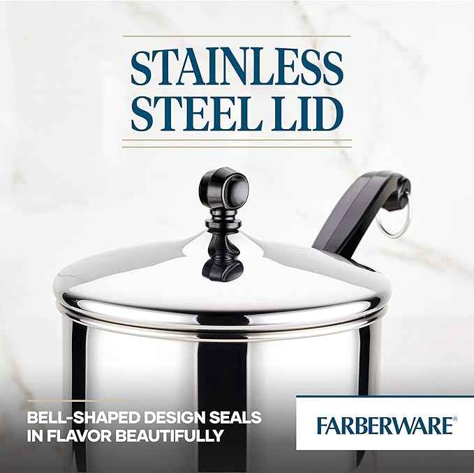Farberware Classic Stainless Steel 2-Quart Mirror Satin Covered Saucepan, Silver
