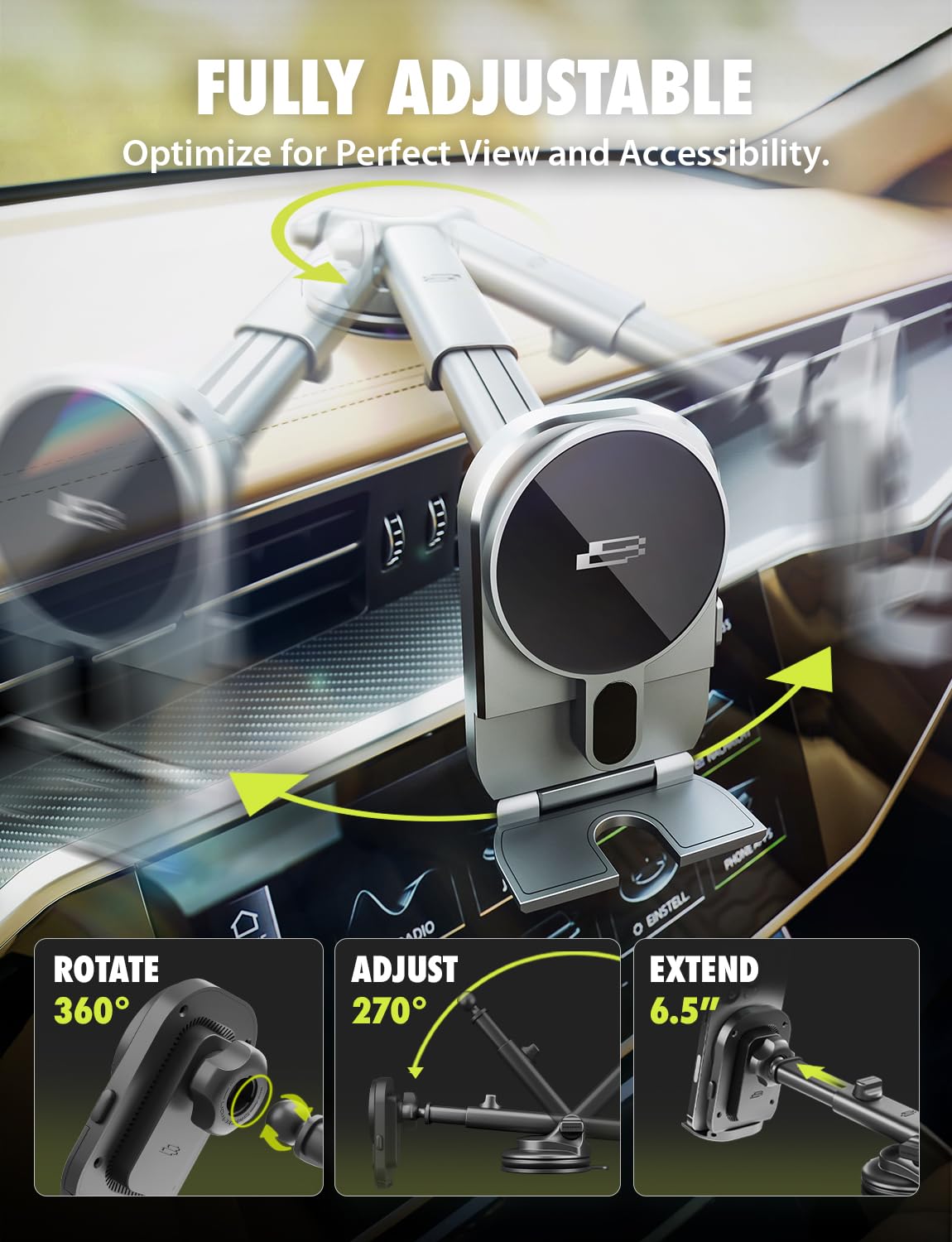 Extendable MagAlign Car Phone Mount by Bracketron