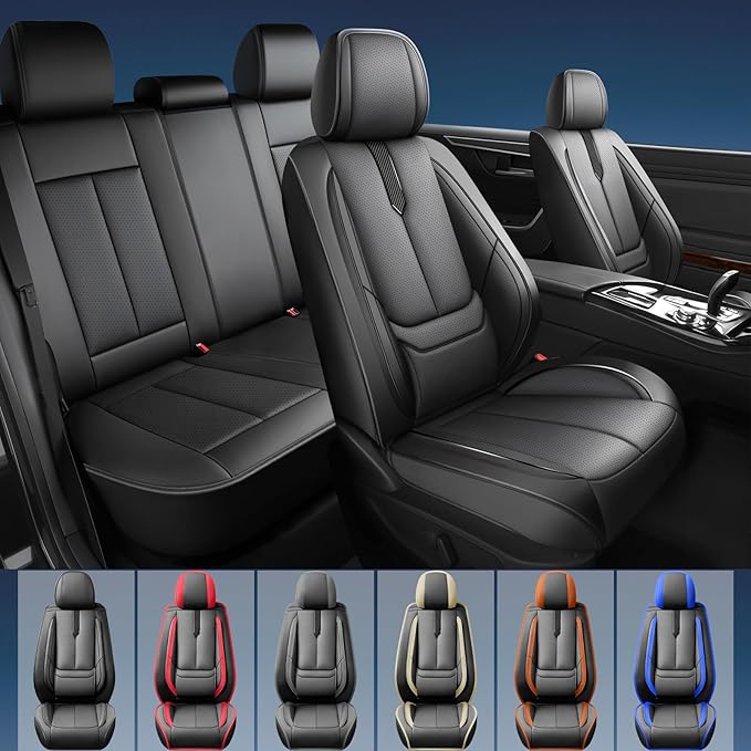 Fit Outback Car Seat Covers for Subaru Outback 2010-2024 2025 2026 -Upgraded Premium Waterproof & Breathable Leather,Airbag Compatible,All-Weather Seat Cushion Protector,Full Set,Black