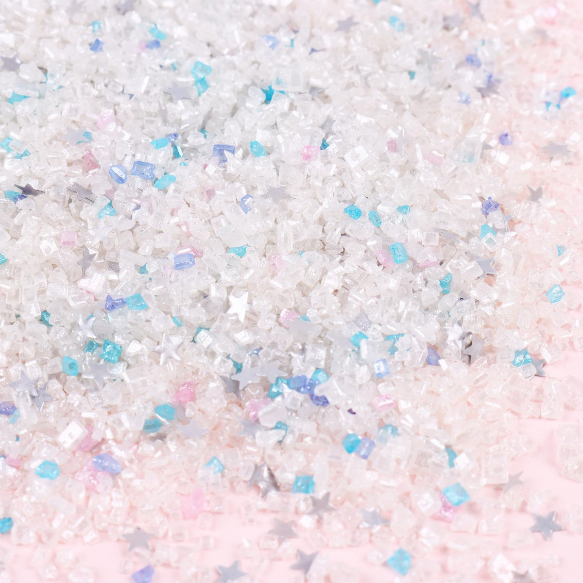 White Sanding Sugar Edible Silver Glitter Stars Mix, Edible Sugar Sprinkles for Cake Decorating, Sparkling Edible Sanding Sugar for Cupcake Toppers Cookie Decorations For Wedding Party Celebrations 3.5oz (mermaid)