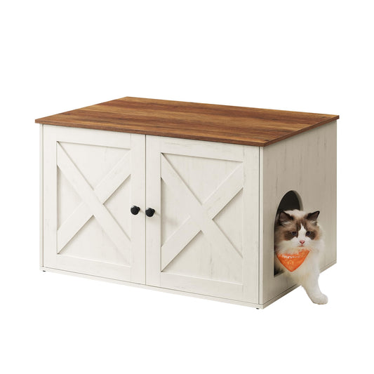 Feandrea Cat Litter Box Enclosure, End Table, 31.5 x 20.9 x 19.7 Inches