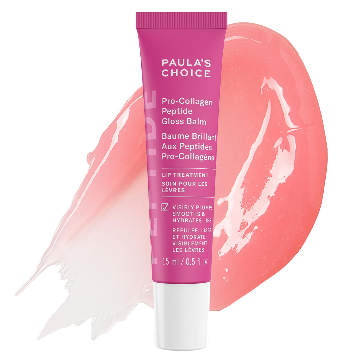 Paula's Choice Pro-Collagen Peptide Gloss Lip Balm, Sheer Pink, 0.5 Fl Oz