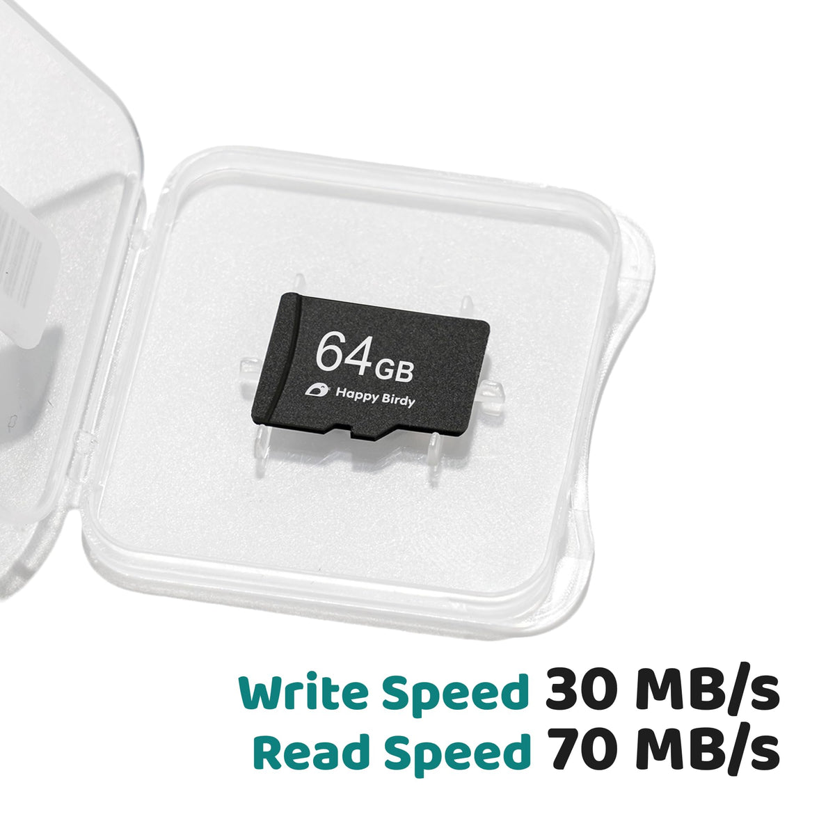 WuzuTech Happy Birdy 64GB MicroSD Card – TF Memory Card for Happy Birdy Smart Feeder | U3 A1 | 4K Video Recording | Waterproof, Heat-Resistant & Shockproof