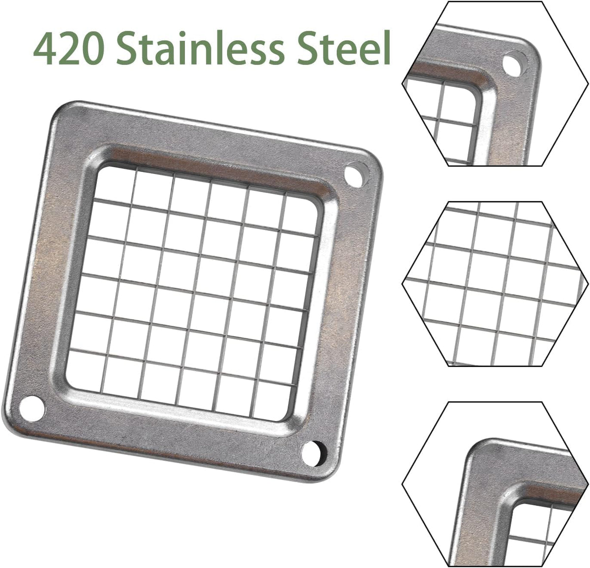 Commercial French Fry Cutter Stainless Steel.Potato Cutter for French Fries with 3/8Inch Blade, Commercial French Fry Cutter Manual Potatoes Cutting Machine with Suction Feet.
