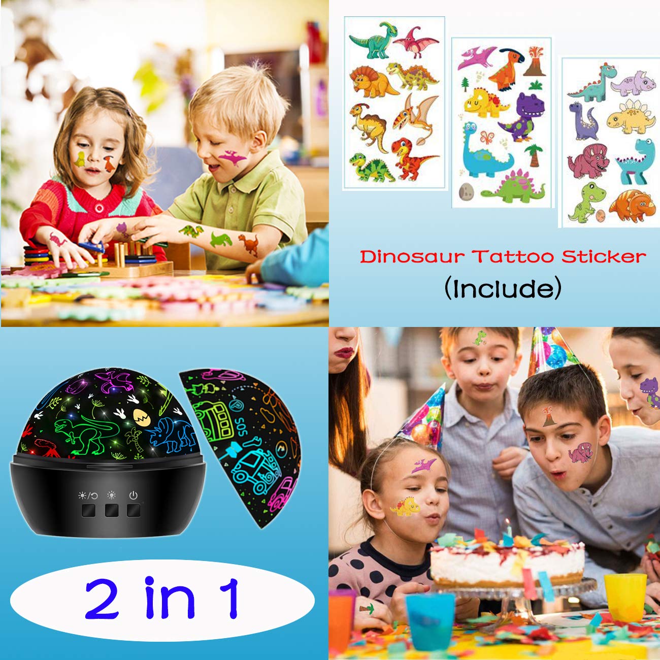 Dinosaur Night Light Toys for 3-8 Year Old Boys,2 in 1 Dino Projection for 2-10 Year Kids,Boys Girls Gifts,Suitable for Chirstmas Xmax Easter Birthday