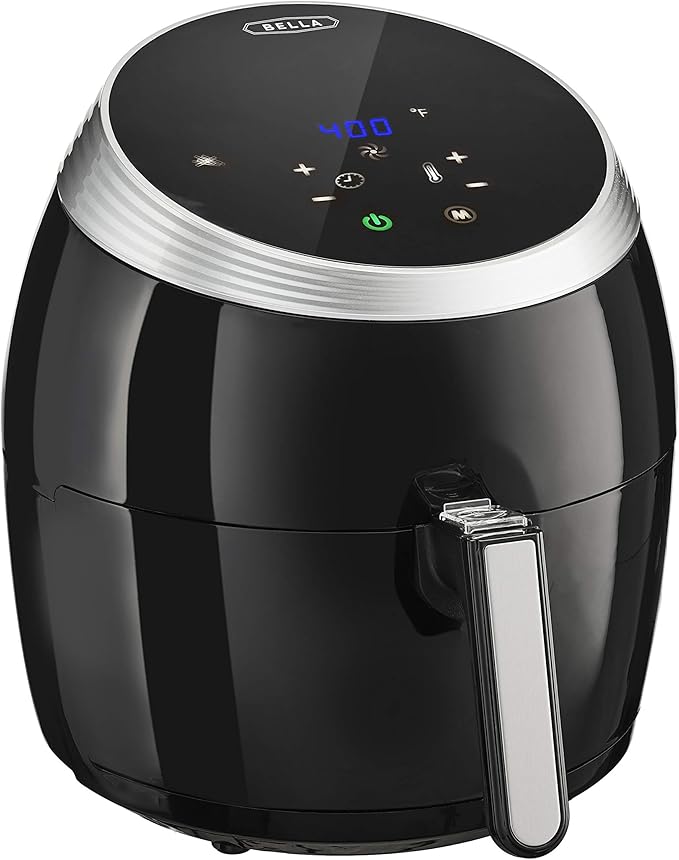 BELLA (14679) 5.3 Quart Air Convection Fryer, Black, black 5.3qt
