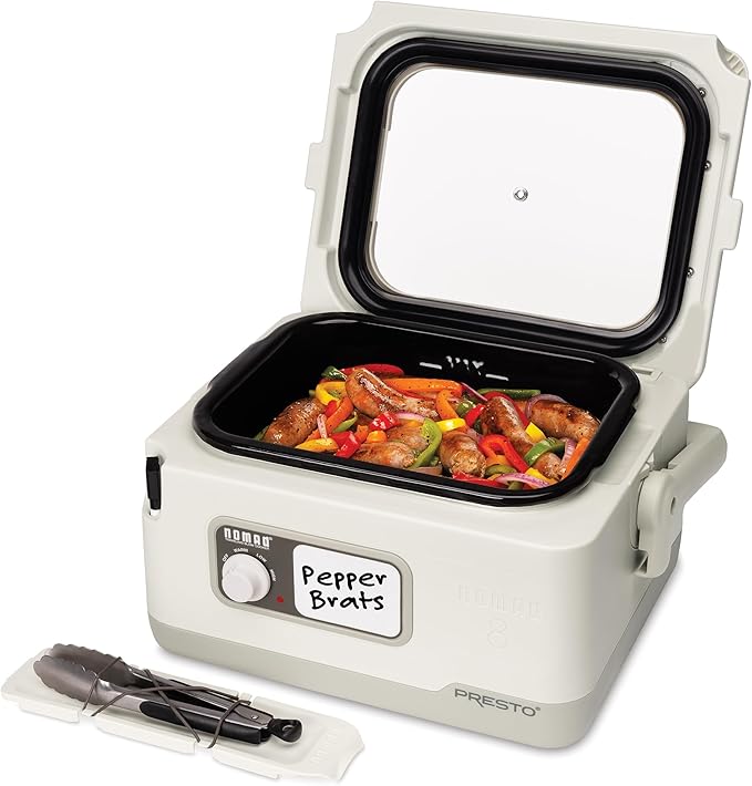 Presto 06030 8-quart Nomad Traveling Slow Cooker, Locking Lid, Dry Erase Board