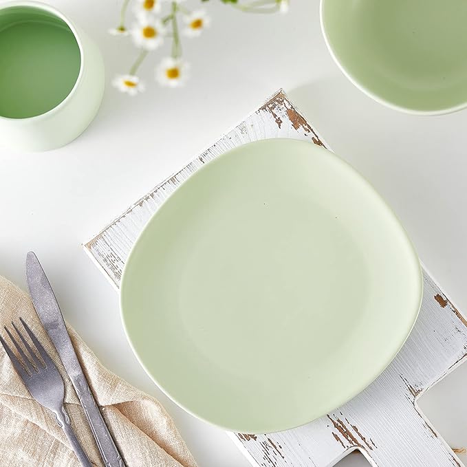Stone lain Delilah Salad Plate 6-Piece Dish Set, Porcelain, Lime Green