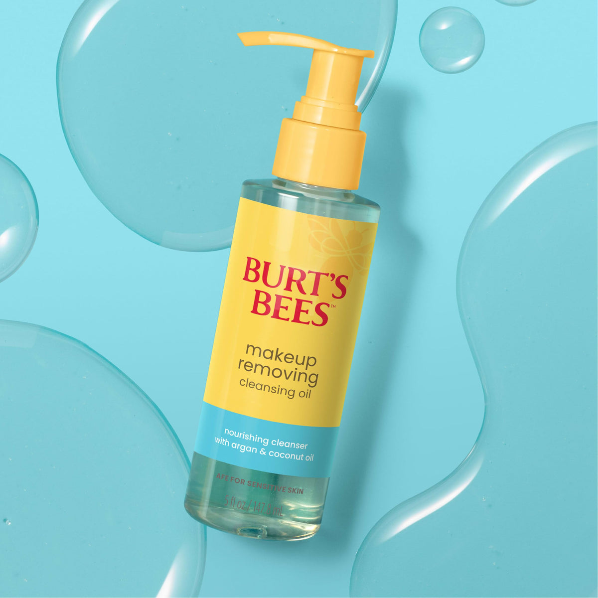 Burt's Bees Makeup Removing Cleansing Oil; Normal and Dry Skin; Safe for Sensitive Skin; Coconut and Argan Oils; Does Not Clog Pores; Hydrates, Nourishes; Non Greasy; Convenient Pump;(1) 5 Fl. Oz.