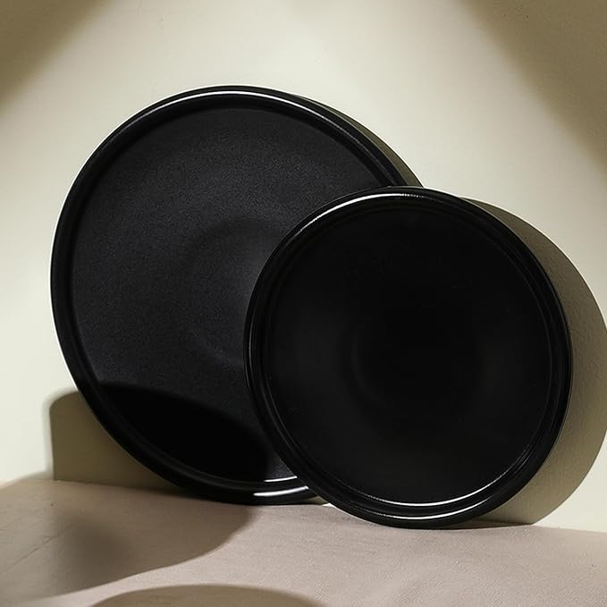 Stone Lain Eden 4-Piece Dinner Plate Set Stoneware, Black
