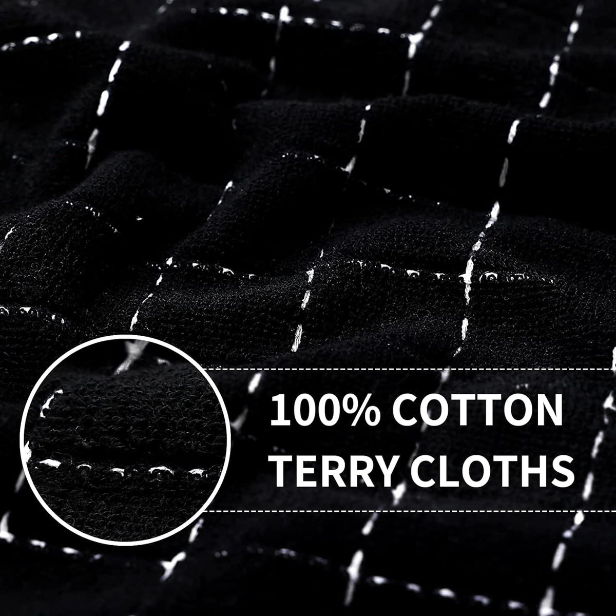 Homaxy 100% Cotton Terry Kitchen Towels(Multiple Colour, 13 x 28 inches), Checkered Designed, Soft and Super Absorbent Dish Towels, 8 Pack