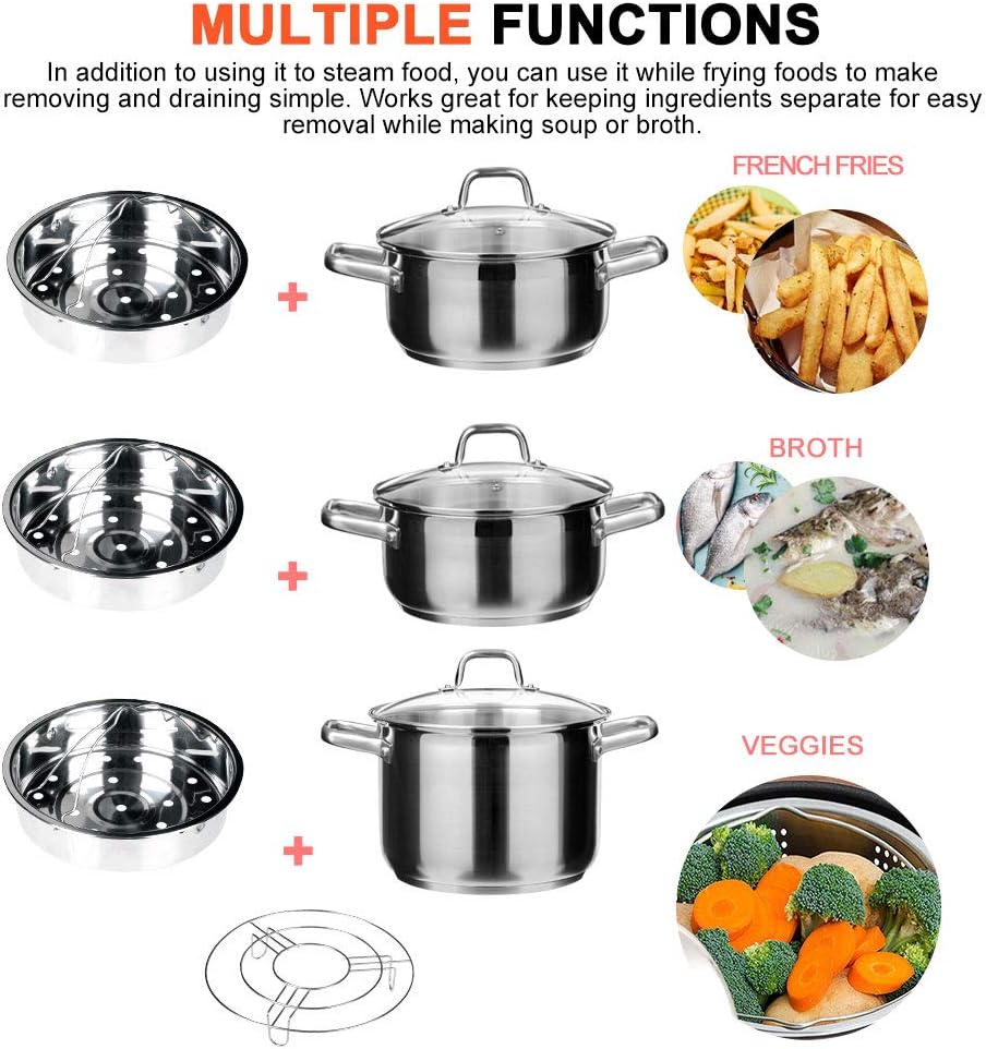 Secura Stainless Steel 6-quart Electric Pressure Cooker Steam Rack Steamer Basket Insert Set